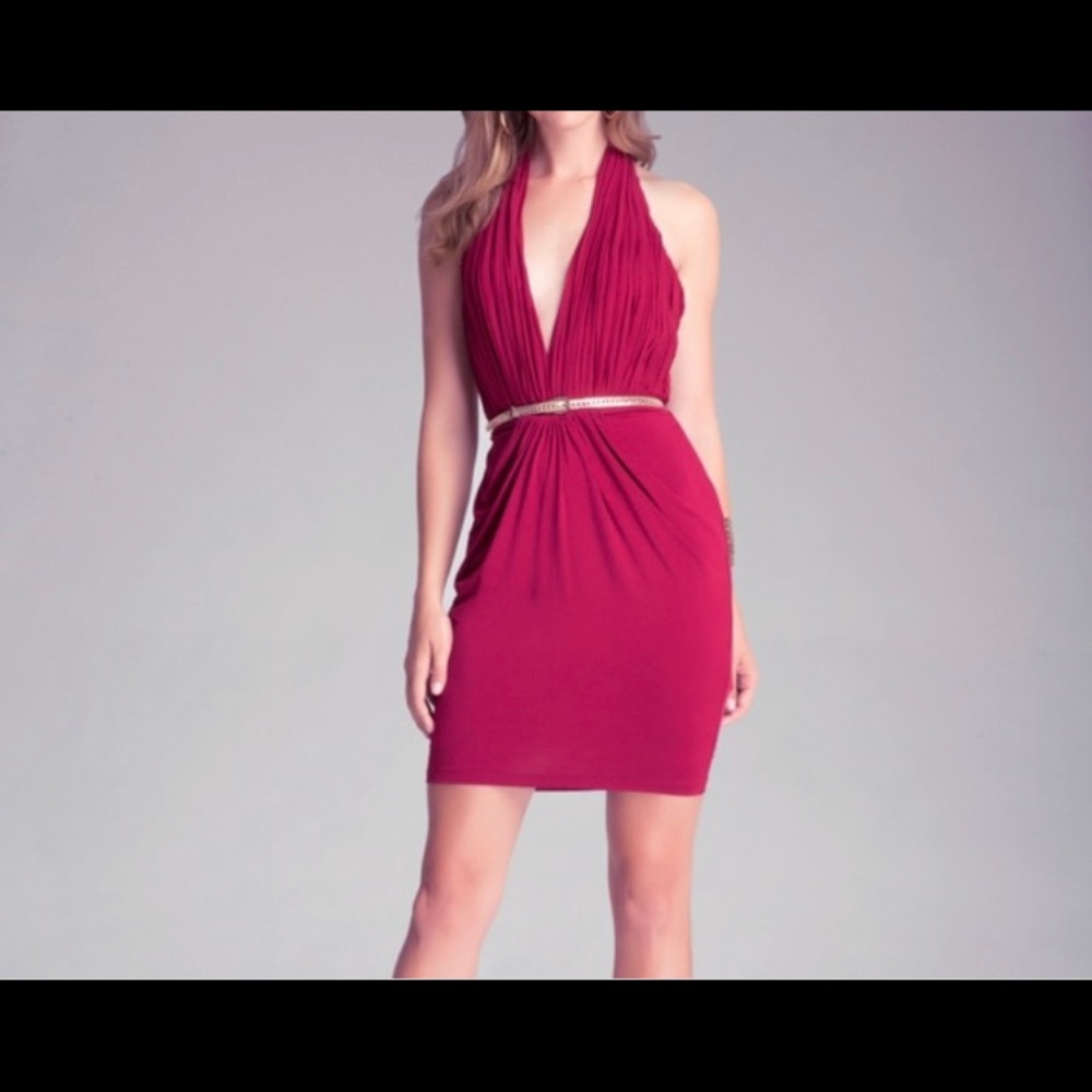 Bebe V neck halter dress